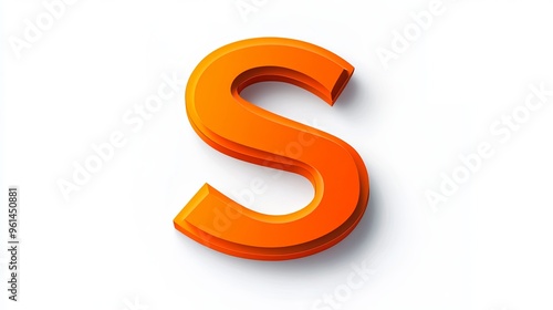 Isolated 3D letter "S" on a white background, an alphabetic symbol.