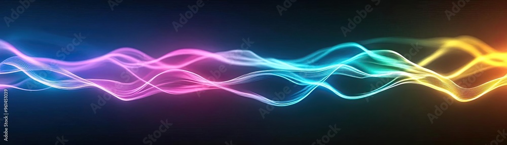 Vibrant abstract light waves in colorful hues create a dynamic visual effect, perfect for artistic or technological themes. Vibrant abstract light waves in colorful hues create a dynamic visual effect, perfect for artistic or technological themes.