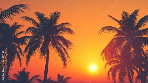 Serene Sunset at a Tropical Beach