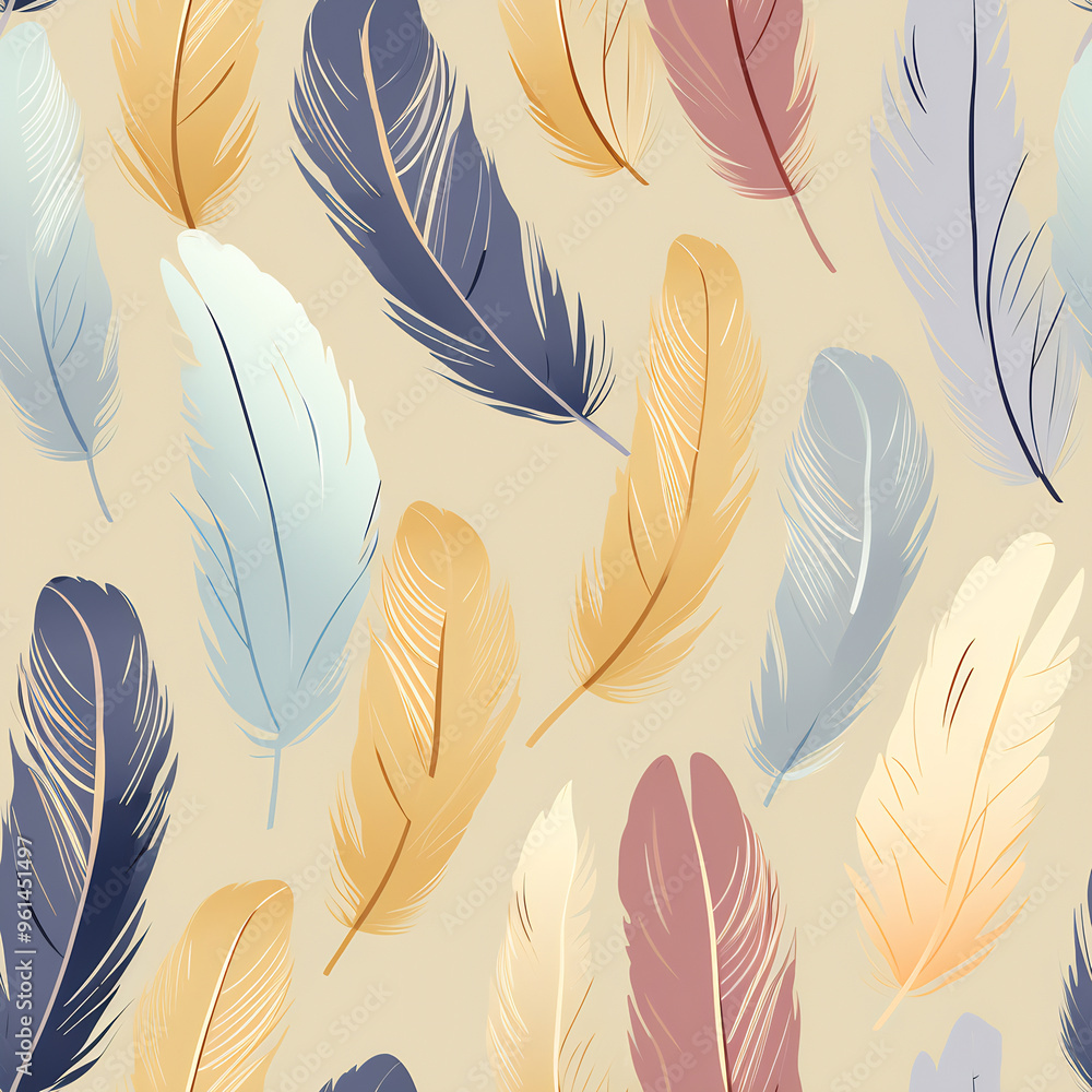 Whimsical Feather Fabric Print Whimsical Feather Fabric Print