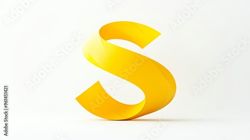 3D letter "S" standing alone on a white background, element of the alphabet.