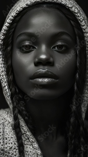 Professional Black and White Photography. Female Model. Portrait