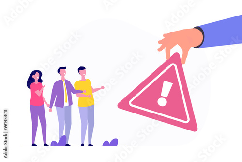 Illustration of an Employee Receiving a Warning: A worker is being reprimanded by their boss for making a mistake at work or failing in their duties.