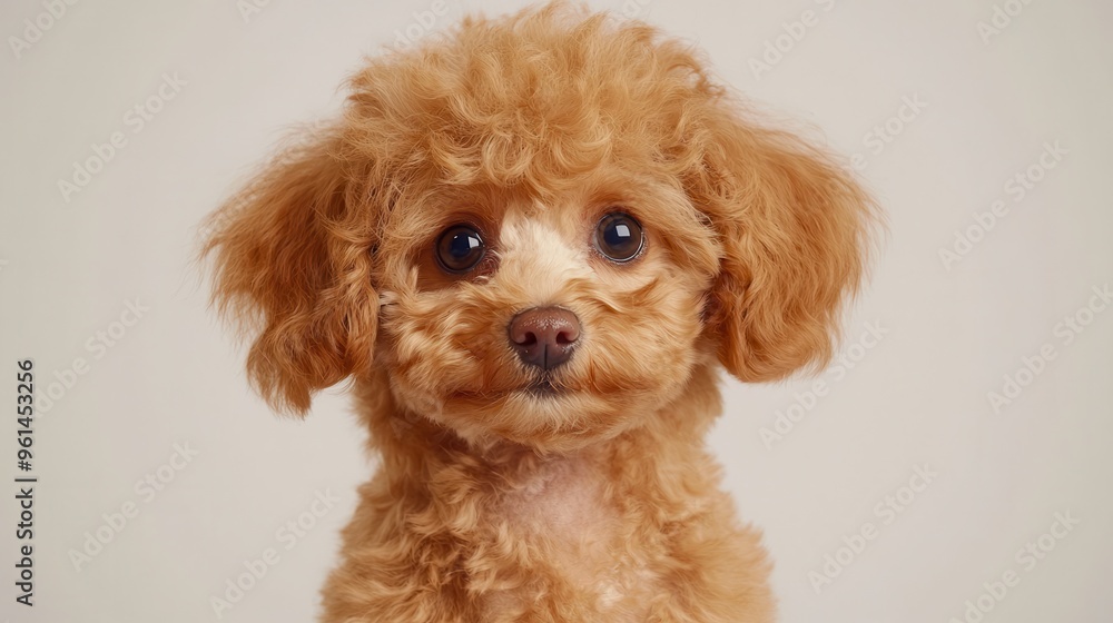 Adorable Toy Poodle Puppy with Soft Fur Looking at Camera Adorable Toy Poodle Puppy with Soft Fur Looking at Camera