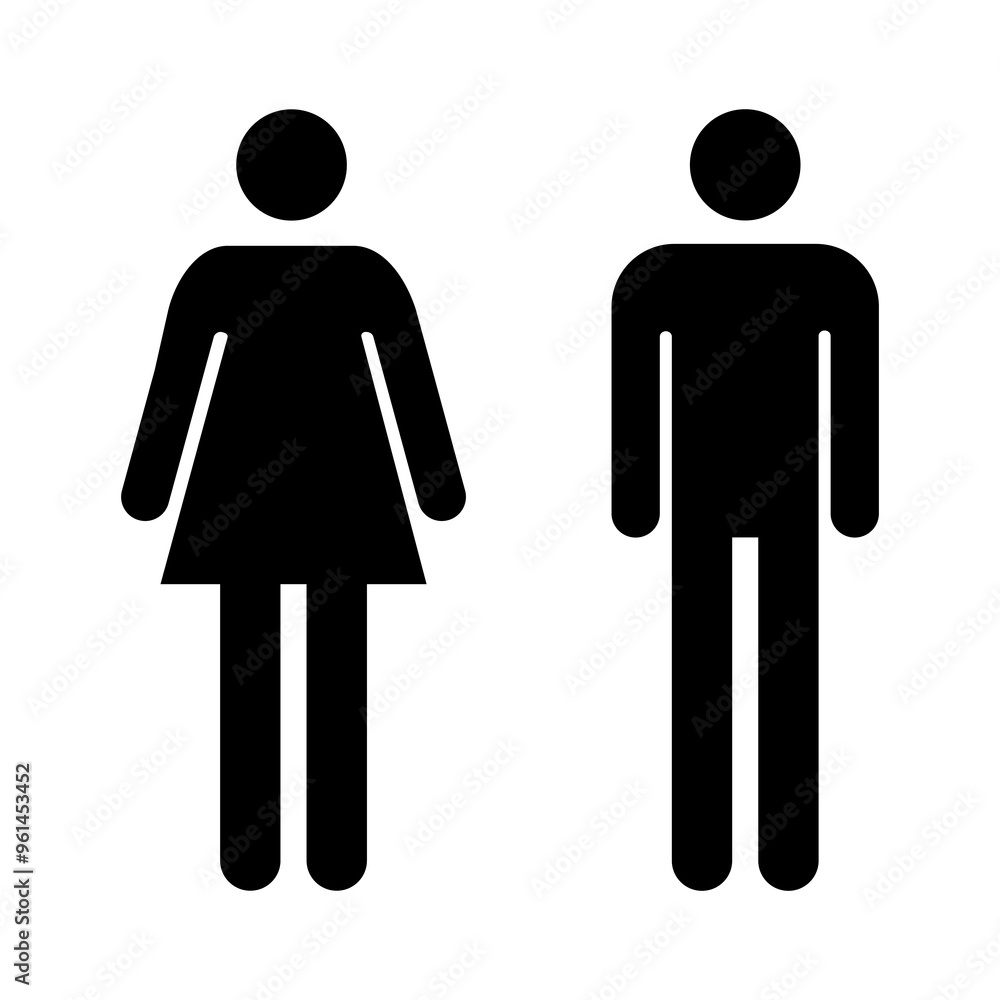 Restroom women and men wc symbol, flat web button, toilet vector illustration information Restroom women and men wc symbol, flat web button, toilet vector illustration information