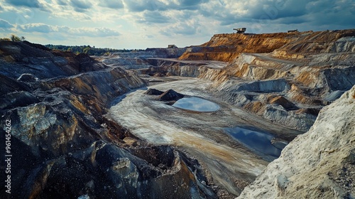 I open pit mine leaching pad