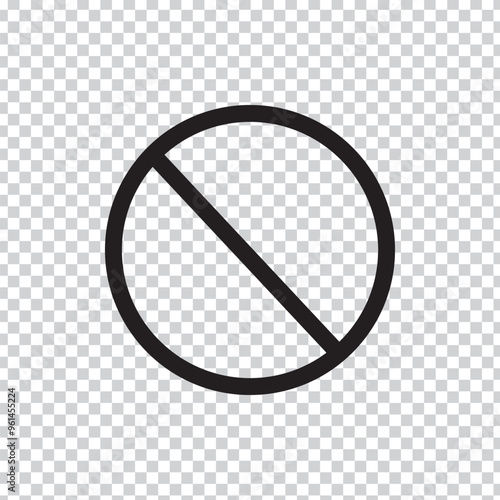 Prohibited circle icon with bold lines, symbolizing restriction or no entry.
