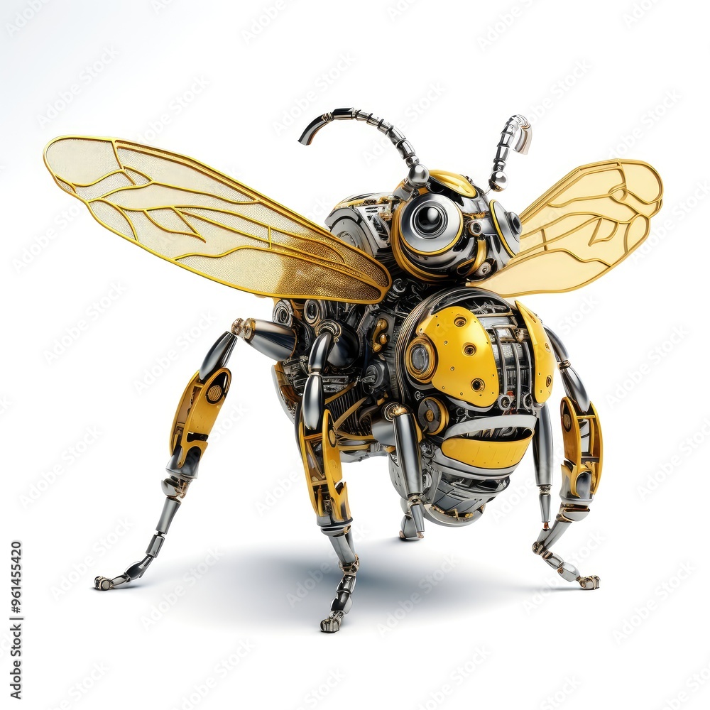 A futuristic robotic bee A futuristic robotic bee