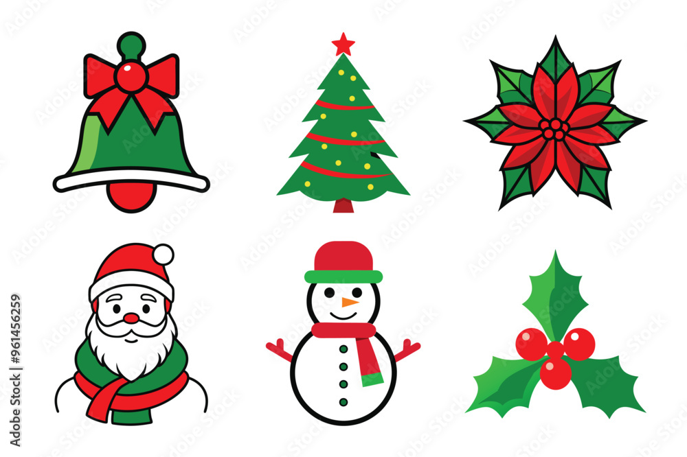 set of christmas elements set of christmas elements