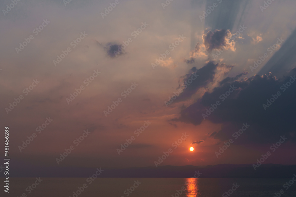Sunset over the Dead Sea, Madaba province, Jordan Sunset over the Dead Sea, Madaba province, Jordan