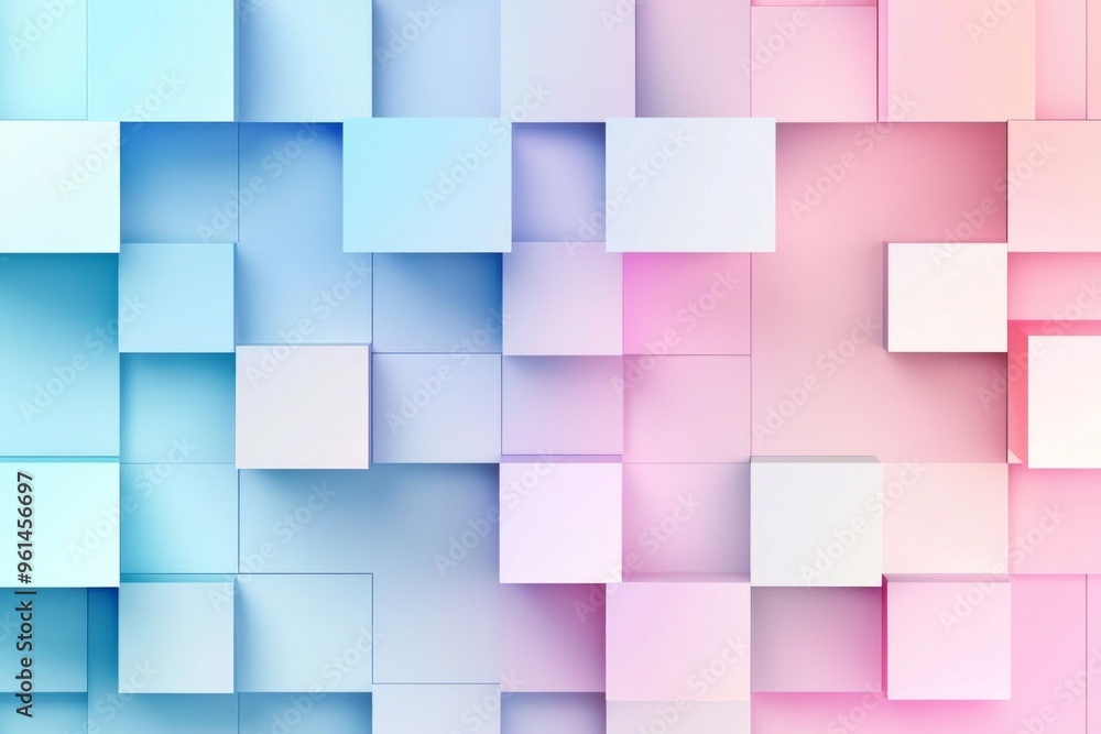 Colorful geometric background with squares in pastel blue, pink, and purple colors. Colorful geometric background with squares in pastel blue, pink, and purple colors.