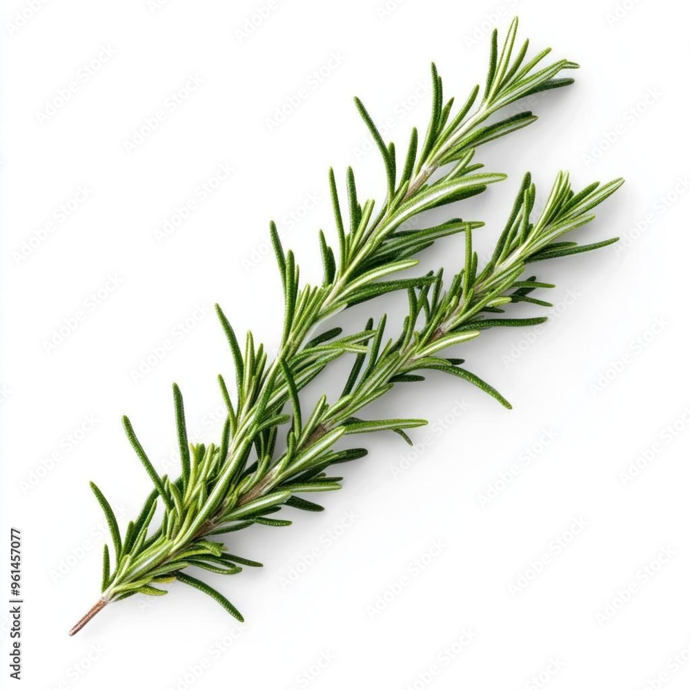 Fototapeta premium Fresh rosemary sprig isolated on white background.