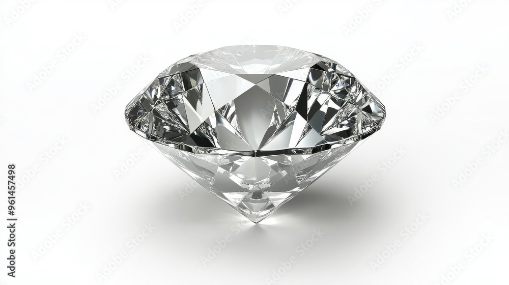 Silver Diamond Icon on White Background - Elegant and Sleek Jewelry Design Concept Illustration Silver Diamond Icon on White Background - Elegant and Sleek Jewelry Design Concept Illustration