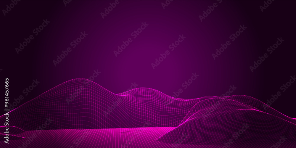 Futuristic abstract background with wireframe landscape design Futuristic abstract background with wireframe landscape design