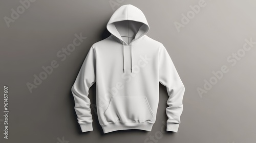 Wallpaper Mural A classic white hoodie mockup, perfect for showcasing designs or branding. The hoodie is isolated on a simple gray background, allowing for a clean and professional presentation. Torontodigital.ca