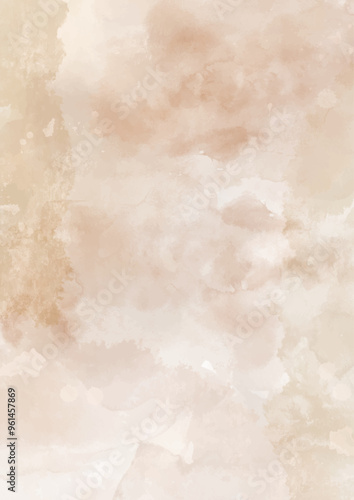 Neutral coloured hand painted watercolour texture background