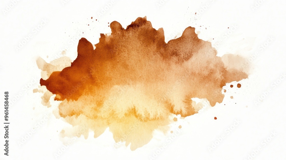 Fototapeta premium Abstract Watercolor Brown and Yellow Splashes