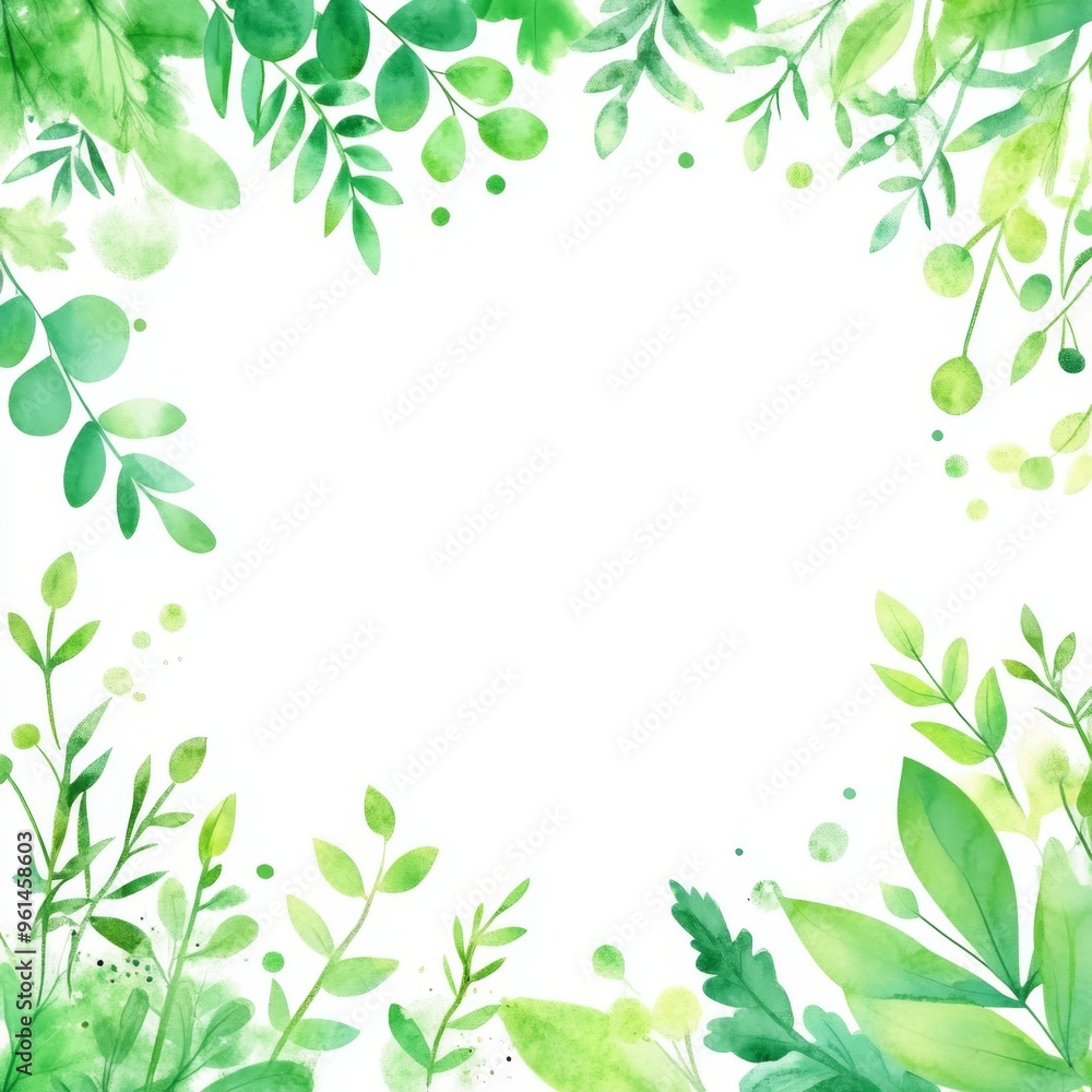 Tropical leaves and branches isolated on white in watercolor. Tropical leaves and branches isolated on white in watercolor.