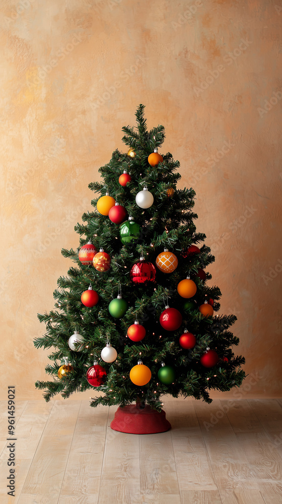 A minimalistic Christmas scene with a modern twist, featuring trendy colors and sleek design. The essence of Christmas is captured in a single focus on a beautifully decorated tree. A minimalistic Christmas scene with a modern twist, featuring trendy colors and sleek design. The essence of Christmas is captured in a single focus on a beautifully decorated tree.