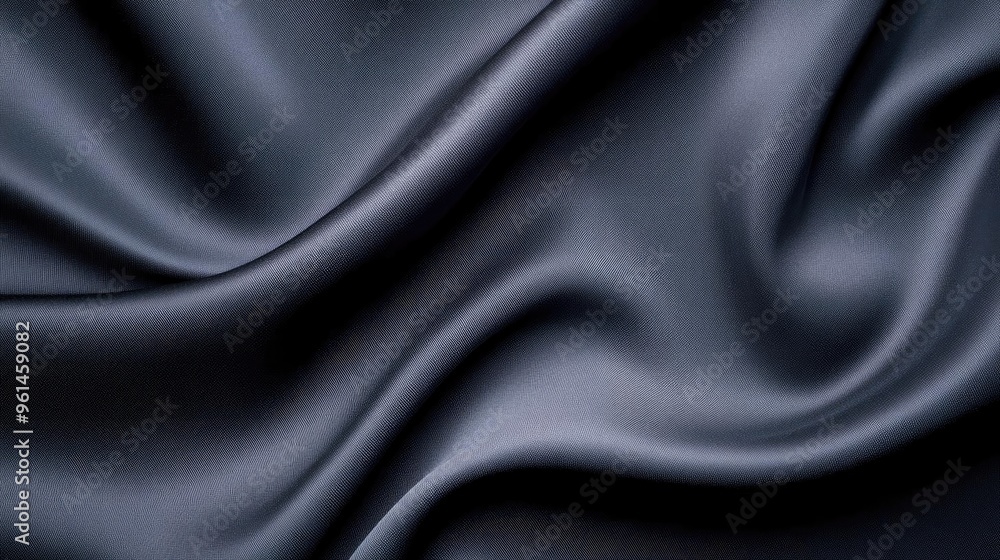 Fototapeta premium Elegant dark fabric with smooth waves, perfect for showcasing luxury and sophistication in design.
