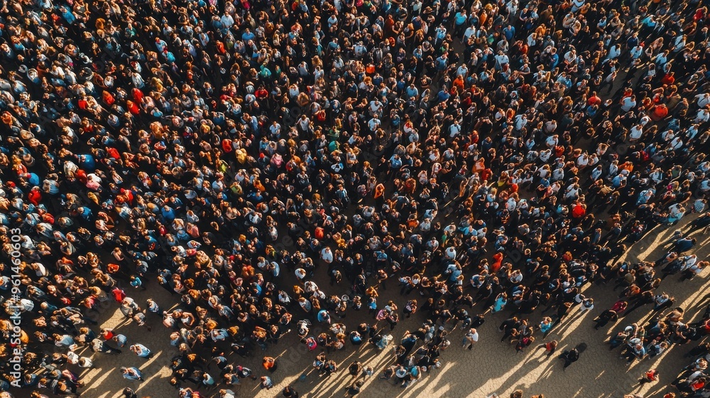 Obraz premium Aerial View of a Crowd of People