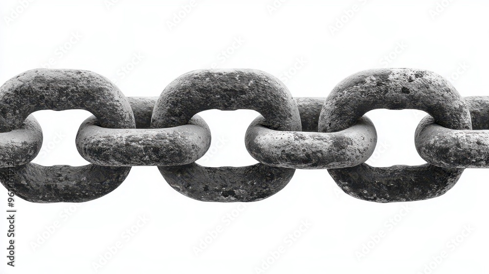 Fototapeta premium Chain Link Symbol in Gray on White Background for Industrial and Security Use