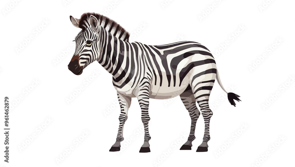 zebra, isolated on white background , transparent vector style flat color png image zebra, isolated on white background , transparent vector style flat color png image