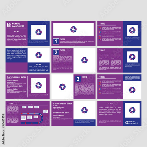 Présentation Powerpoint bilan annuel société, ensemble de modèles de diapositives