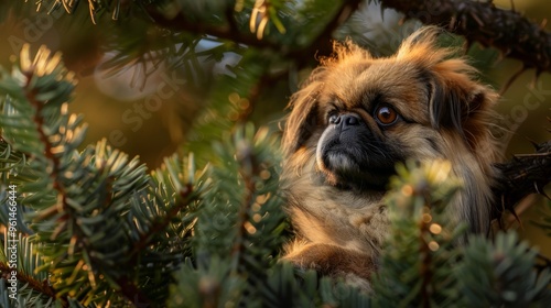 Wallpaper Mural  A surprised dog gazes from tree's branch, nose crinkled and eyes wide Torontodigital.ca