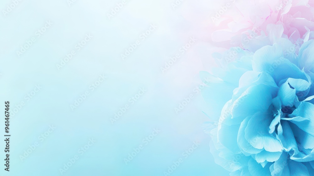 Obraz premium Blue Flower Petals Closeup Soft Pastel Background