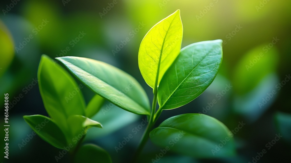Close-up of Lush Green Leaves in Sunlight Close-up of Lush Green Leaves in Sunlight