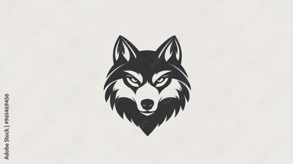 Fototapeta premium Wolf icon in gray on white background for logo or web design use