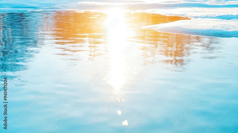 Abstract Blue Water Surface with Sunlight Reflection Abstract Blue Water Surface with Sunlight Reflection