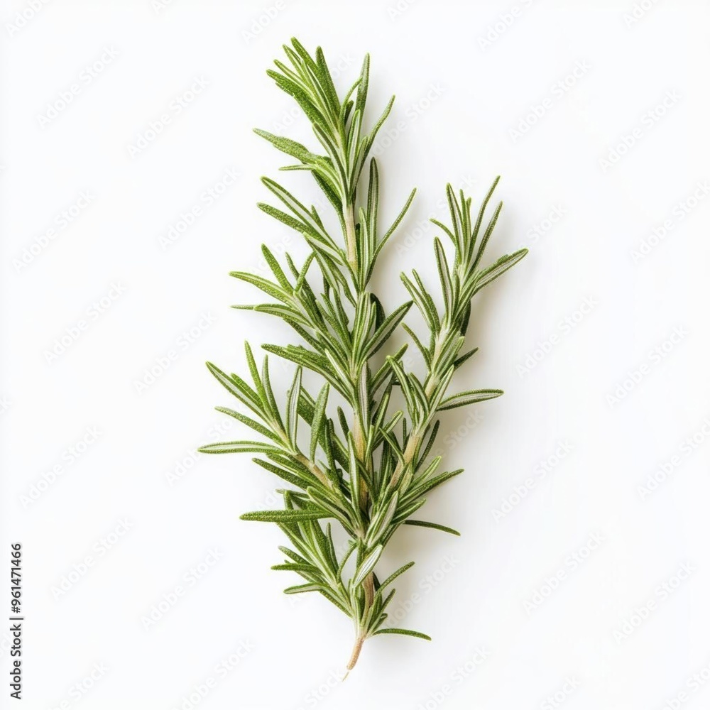 Fototapeta premium Sprig of fresh rosemary isolated on a white background.