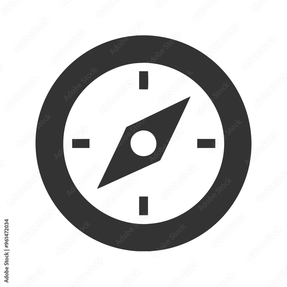 Compass Icon with Thick Outline Compass Icon with Thick Outline