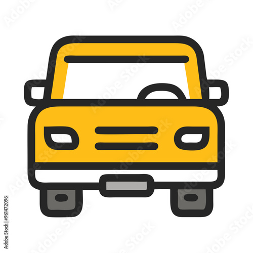 Car Front Icon, Yellow