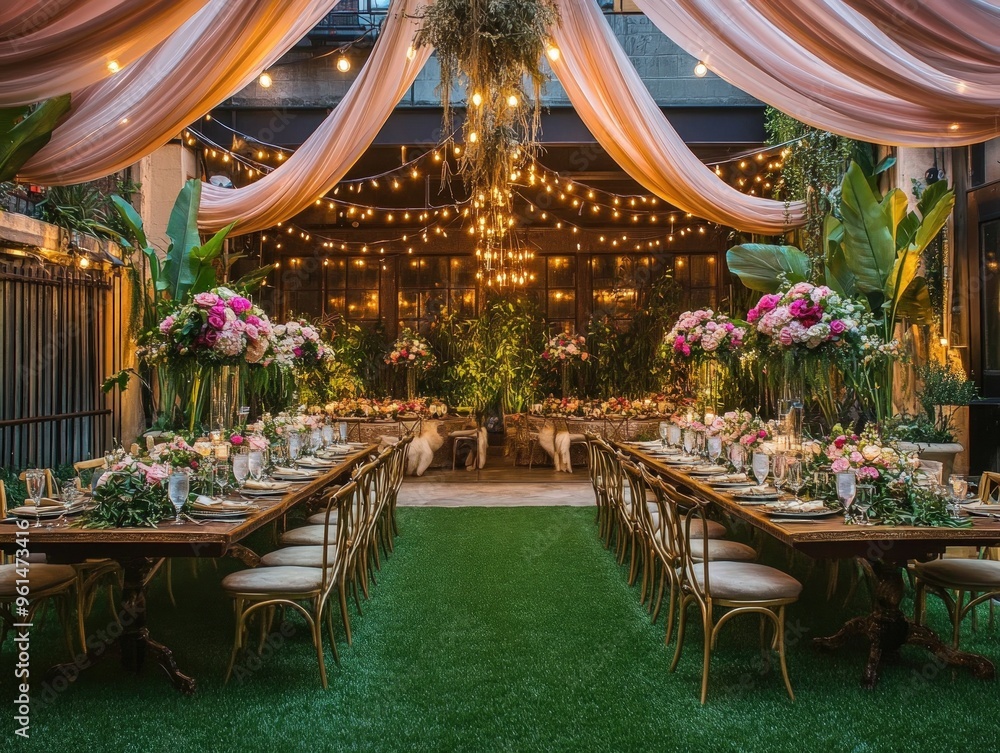 Obraz premium Romantic Outdoor Wedding Reception