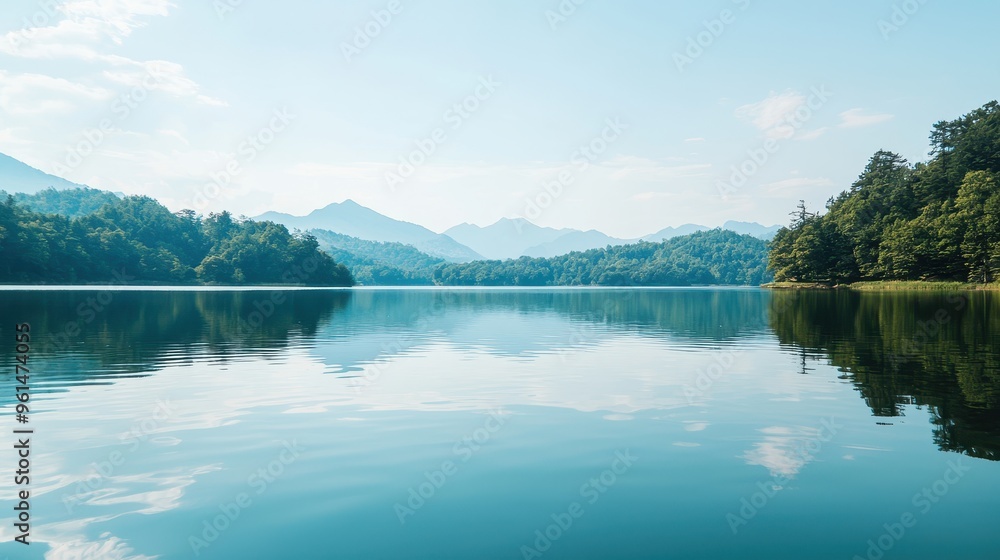 Fototapeta premium Tranquil Mountain Lake with Reflections