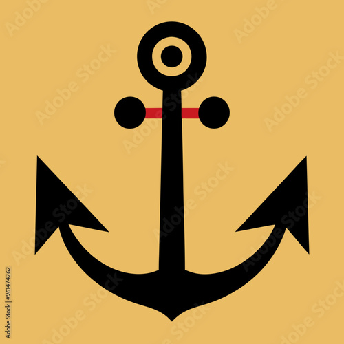 Anchor music vector design