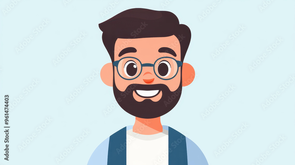 Cheerful pixelated man with a big smile, showcasing vibrant colors and fun textures in this modern cartoon illustration. Cheerful pixelated man with a big smile, showcasing vibrant colors and fun textures in this modern cartoon illustration.