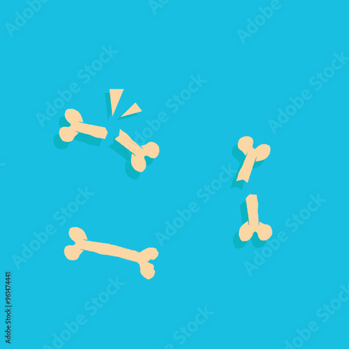 Broken bones illustration vector drawing