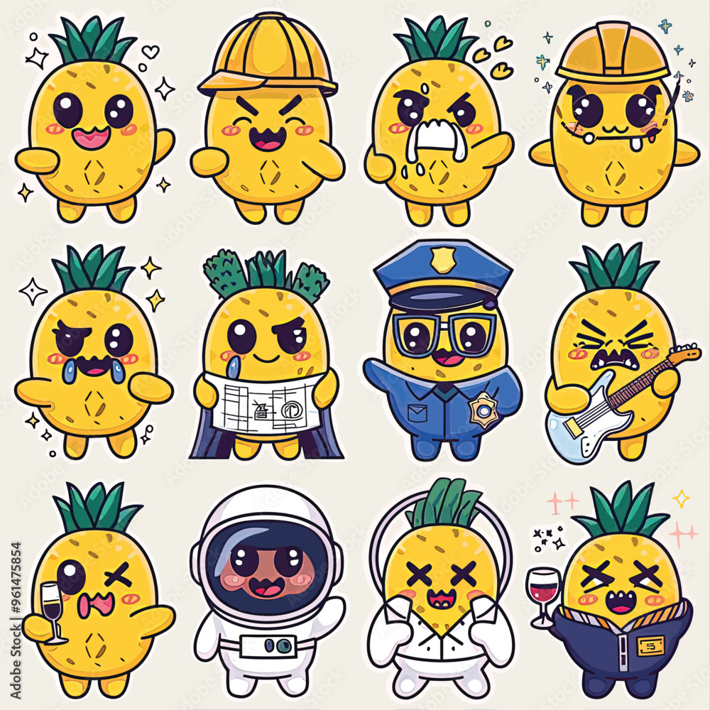 2d vector illustration emoji emote for social media icon for fruits and animals cute character 2d vector illustration emoji emote for social media icon for fruits and animals cute character