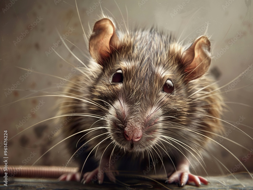 Close Up Portrait of a Cute Rat with Whiskers Close Up Portrait of a Cute Rat with Whiskers