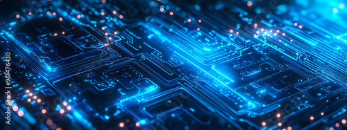 Wallpaper Mural Futuristic Blue Circuit Board Design Torontodigital.ca