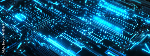 Wallpaper Mural Futuristic Blue Circuit Board Design Torontodigital.ca