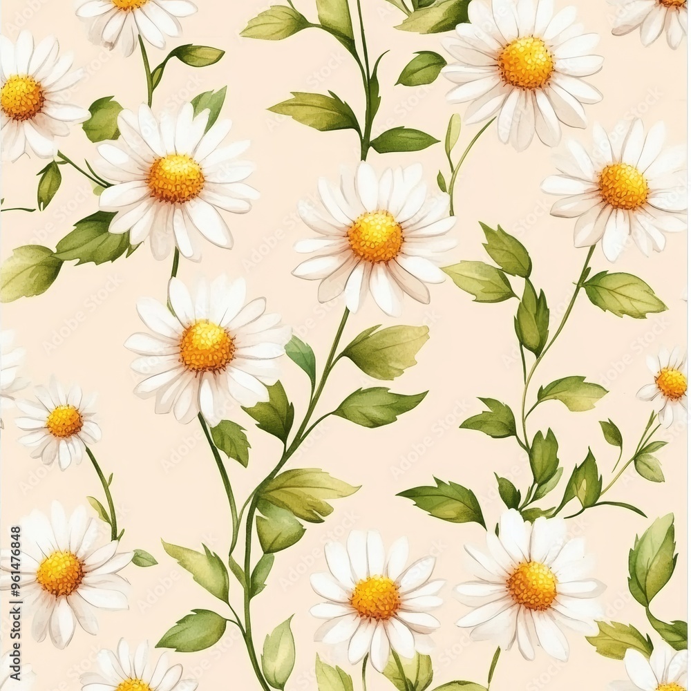 Seamless pattern of camomile flowers. Seamless pattern of camomile flowers.