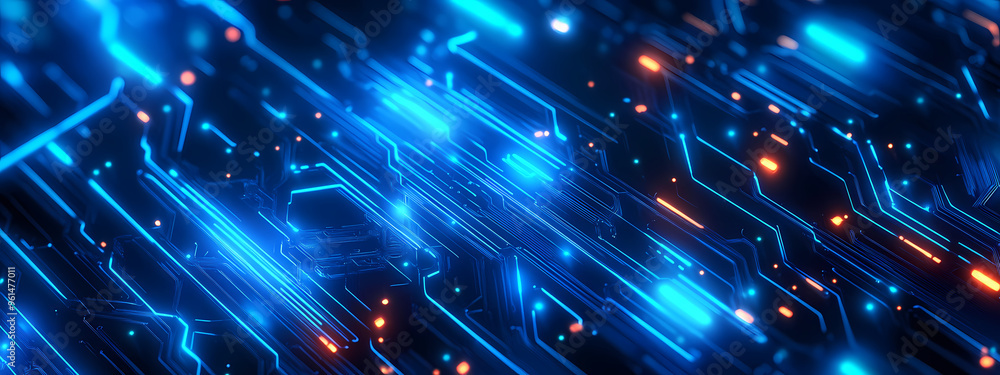Futuristic Blue Circuit Board Design Futuristic Blue Circuit Board Design