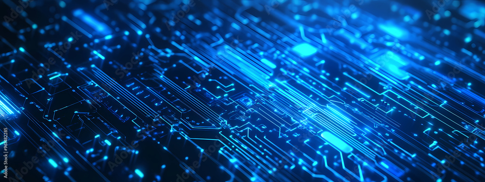 High-Tech Blue Circuitry Background High-Tech Blue Circuitry Background