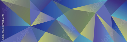  Colorful abstract polygonal background with blue and yellow gradients