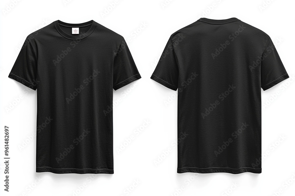 Black Tshirt Mockup Front and Back Isolated created with Generative AI Black Tshirt Mockup Front and Back Isolated created with Generative AI